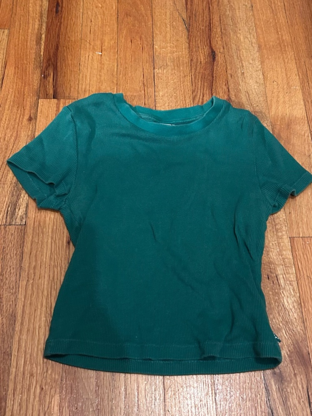 Green Ribbed Short Sleeve Tee TNA Aritzia